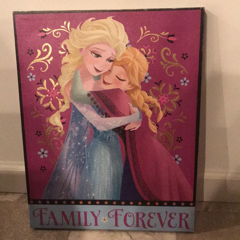 Two Disney Frozen wall canvases